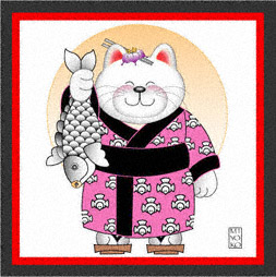 Maneki Neko Girl (good fortune cat)